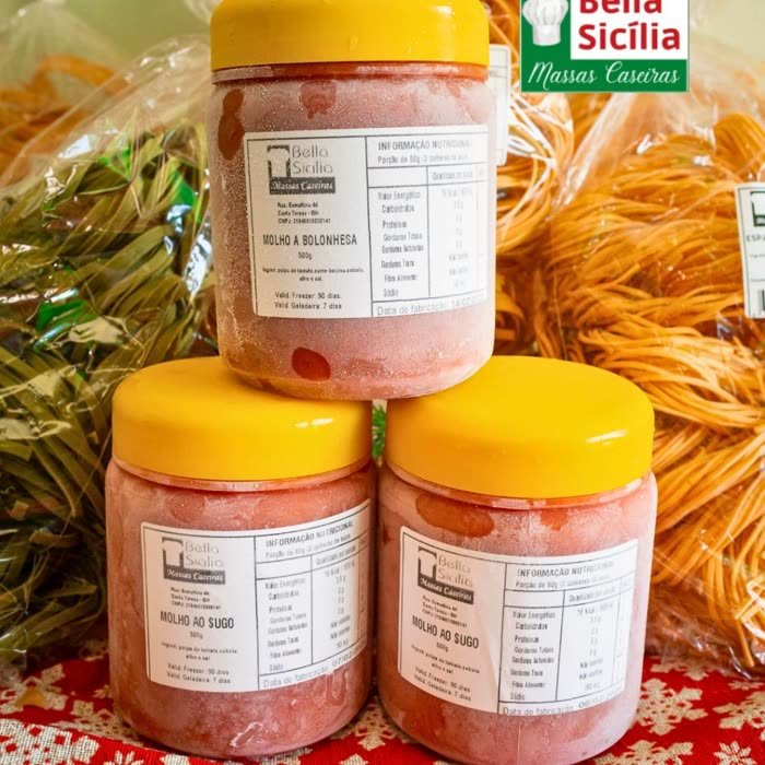Molhos e massas frescas Bella Sicília embalados
